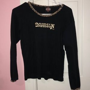 Harley Davidson cheetah print long sleeve shirt